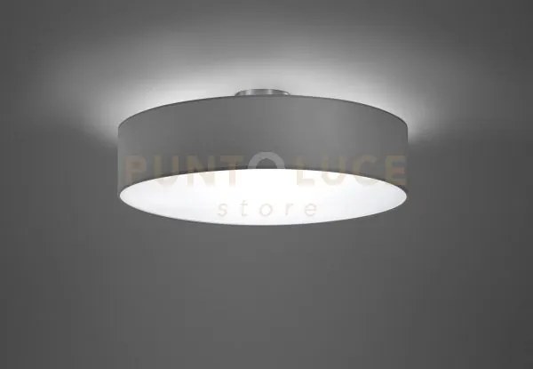 Hotel plafoniera tonda paralume grigio cm50 3 luci attacco e27