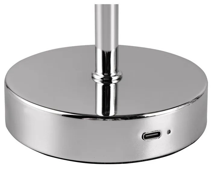 Lampada da tavolo dimmerabile a LED in argento lucido (altezza 30 cm) Jeff - Reality