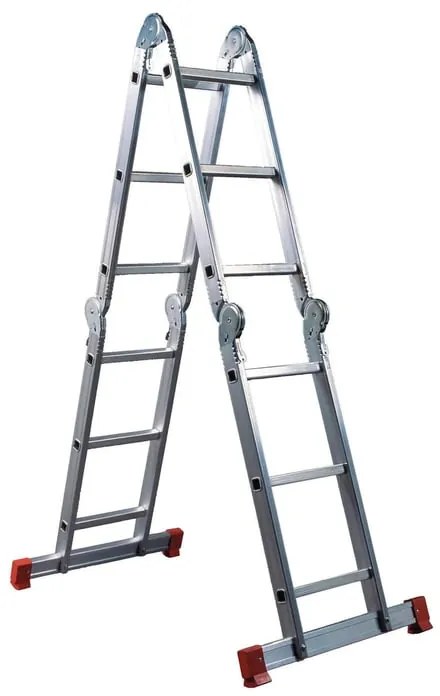 Scala multiposizione FACAL Hobby in alluminio 3 + 3 +3 + 3 gradini portata massima 150 kg EN 131 per lavori fino a 4.6 m