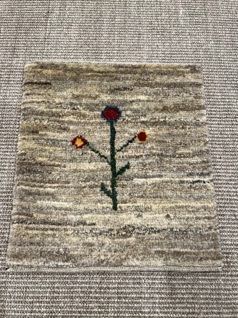 Gabbeh Tappeto 40 x 40 Grigio (Iran) Annodato A Mano