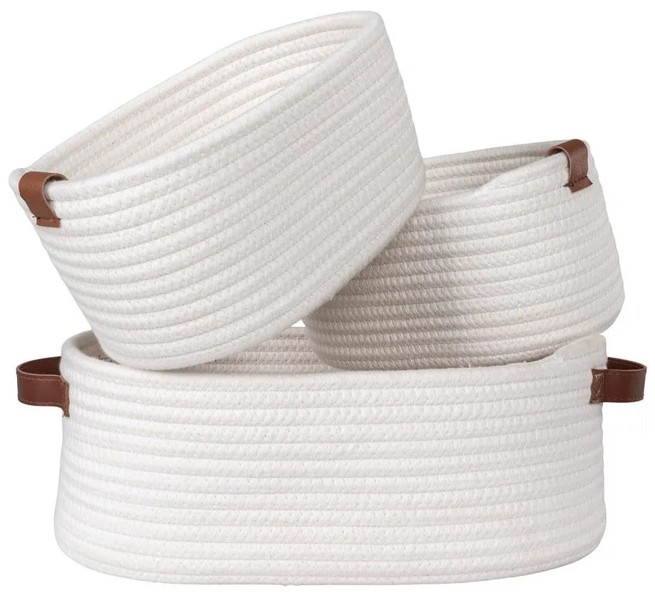 Set di cestini per il bagno in tessuto 3 pz 35x25x13 cm Jarana - House Nordic