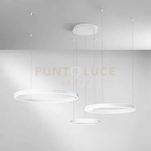 Lampadario a sospensione led akrobat 3 cerchi bianca 180w 20620lm c...