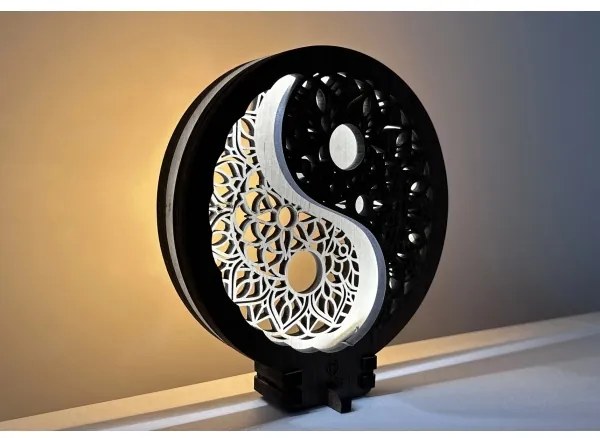 Li-Go 23607/O - Lampada decorativa da tavolo dimmerabile a LED, 12W/230V, 20x22 cm, noce