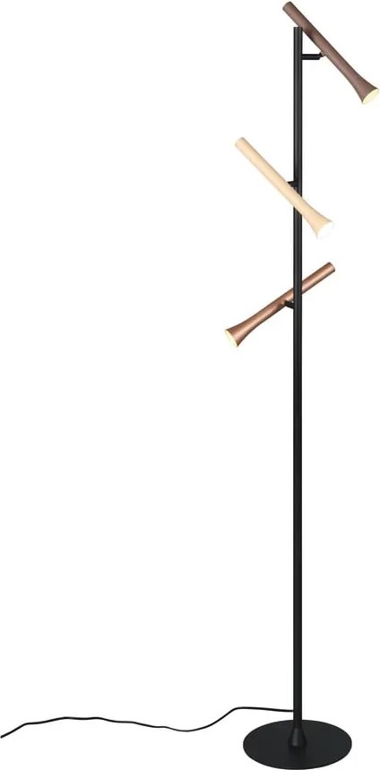 Lampada da terra a LED nera con paralume in metallo (altezza 150 cm) Fiato - Trio