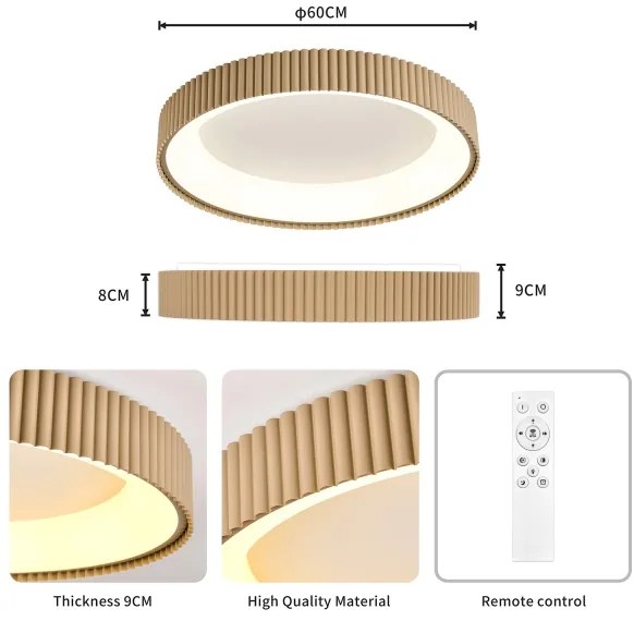 Brilagi - Plafoniera LED dimmerabile FALCON MODERN LED/54W/230V 60 cm beige + telecomando