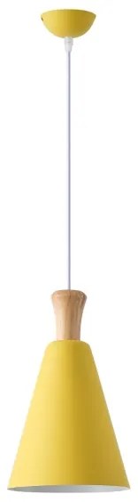 Lampadario a sospensione con filo 1xE27/15W/230V giallo diametro 20 cm