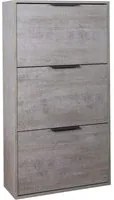 Scarpiera 65x120x25 cm grigia con 3 ante a ribalta