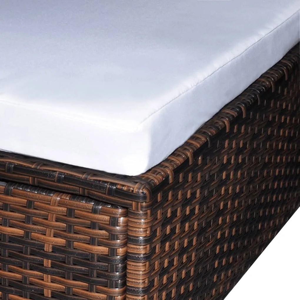 Set divani da giardino 6 pz con cuscini in polyrattan marrone