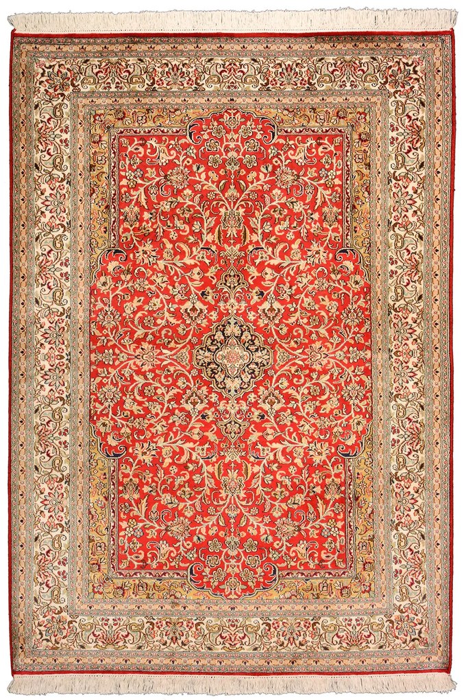 Tappeto 180x120 Beige (Indian) Annodato A Mano