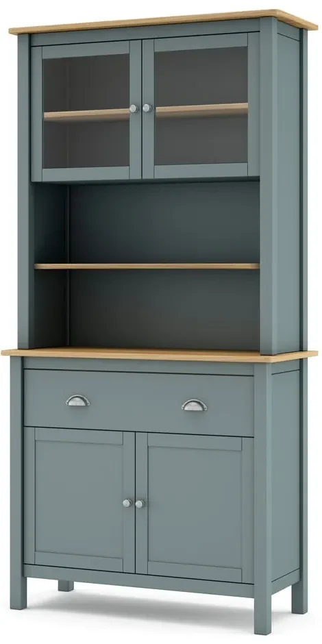 Vetrina verde/naturale in legno di pino 90x180,5 cm Misti - Marckeric