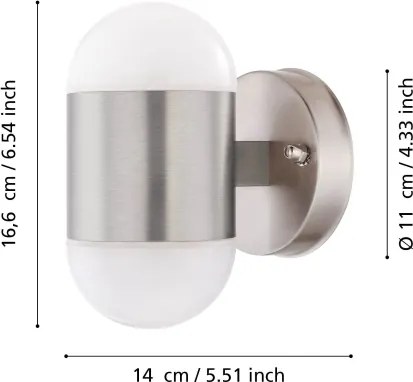 Eglo 75392 - Applique da esterno a LED MEROLA 2xLED/3,7W/230V IP44, finitura cromata