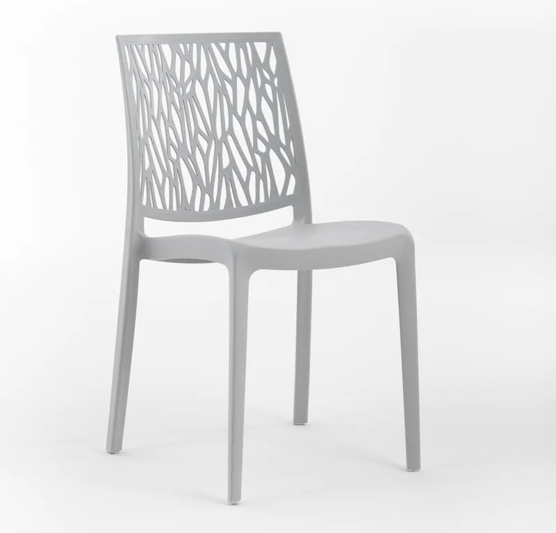 Set di 6 sedie da giardino in polipropilene grigio London Twist NEW GARDEN