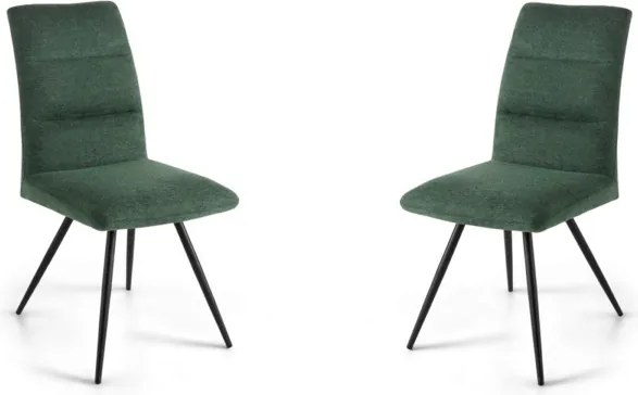 Sedia da cucina in tessuto Verde gambe metallo HILL set 2 pezzi