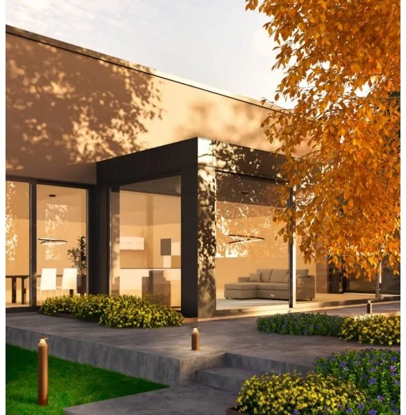 Redo 90590 - Lampada da esterno LED BIRO, 12W, 230V, 3000K, 30 cm, CRI 90, IP65, marrone