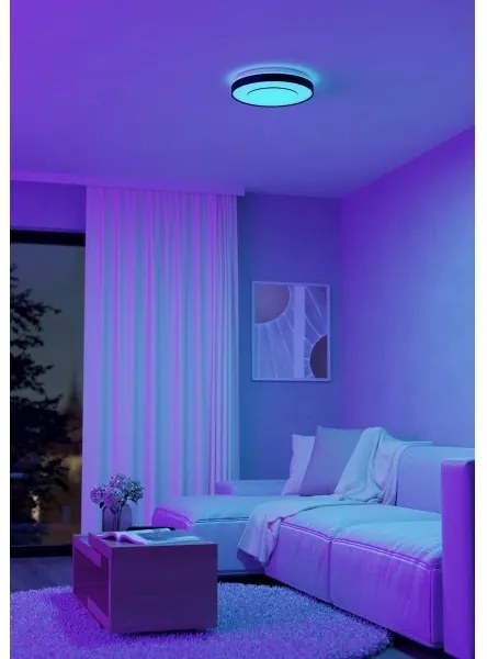 Eglo 300688 - LED RGBW Plafoniera dimmerabile MONTERIGGIONI-Z LED/18,5W/230V nero + telecomando