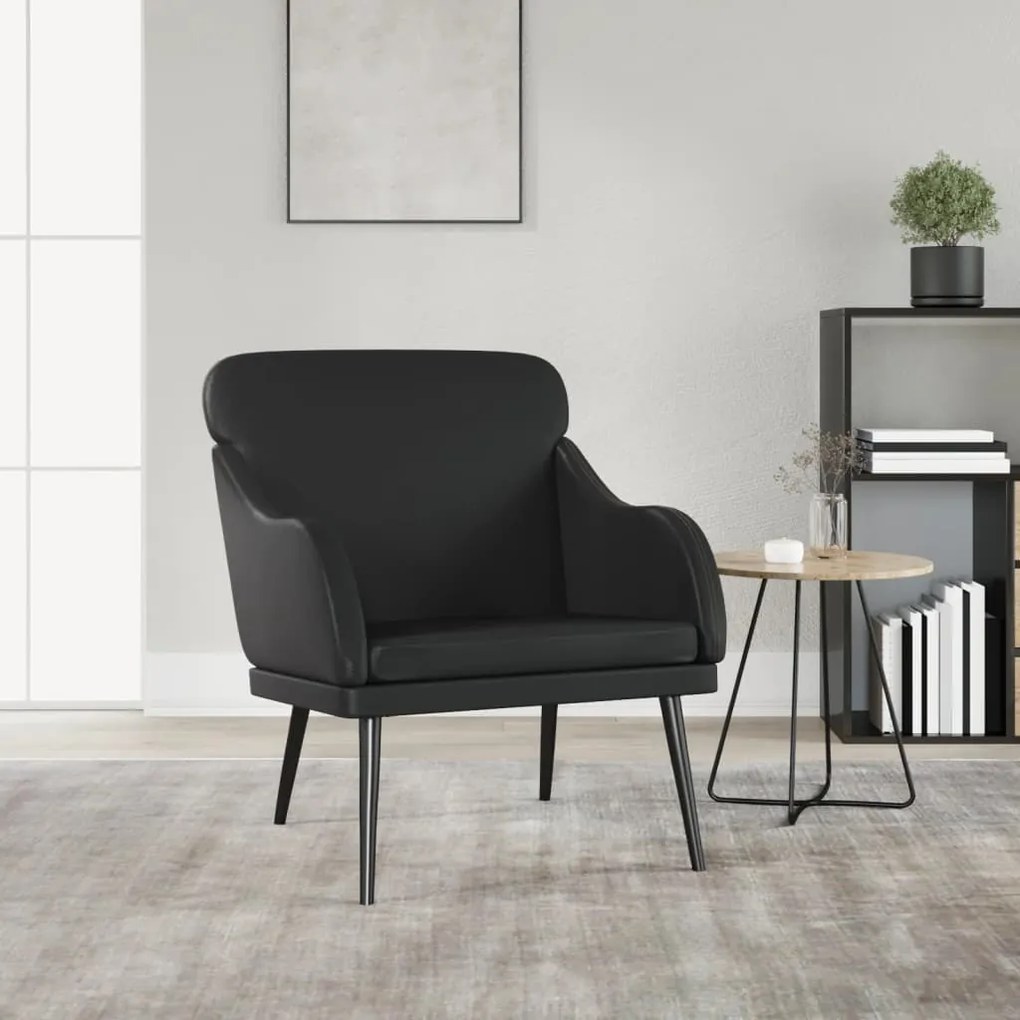 Poltrona Nera 63x76x80 Cm Similpelle /
