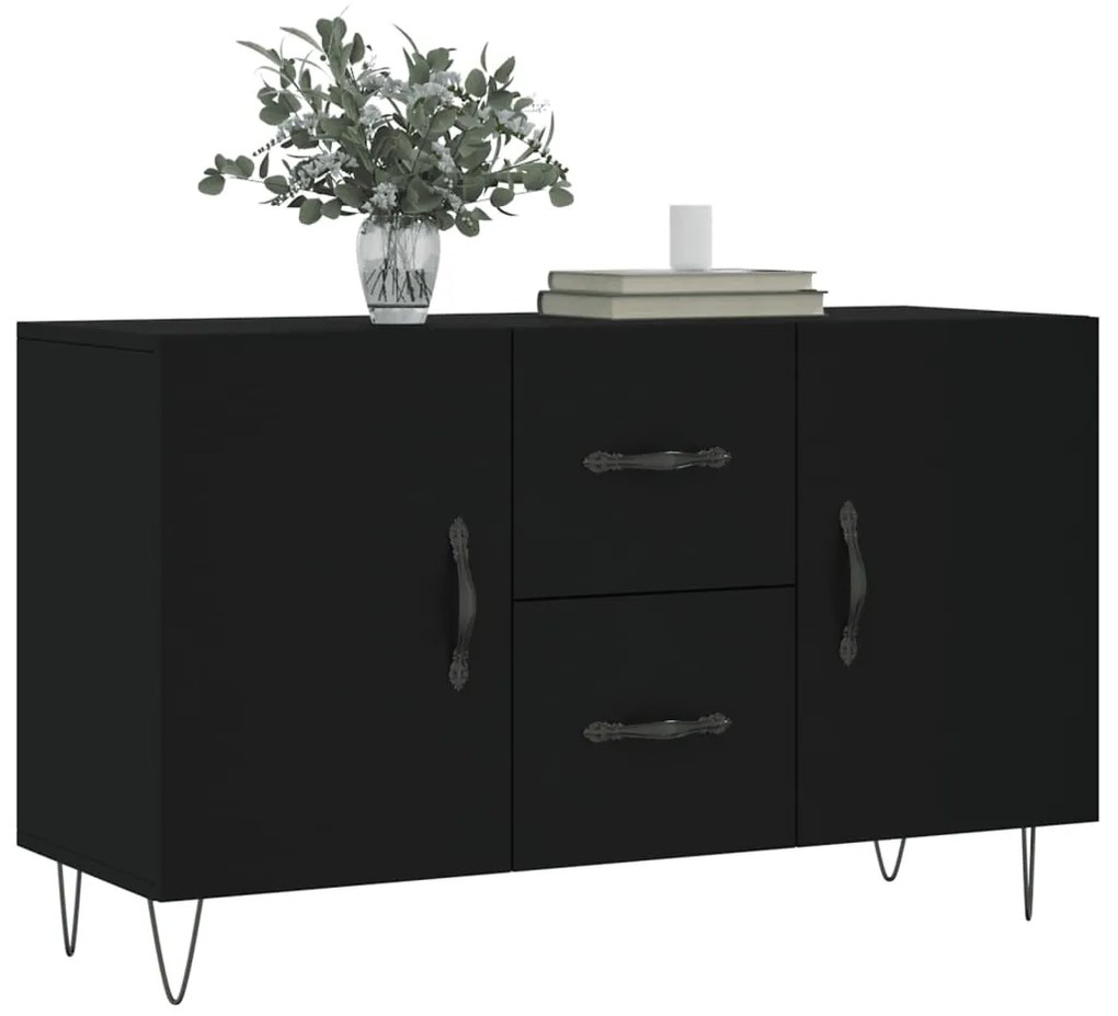 Credenza nera 100x36x60 cm in legno multistrato