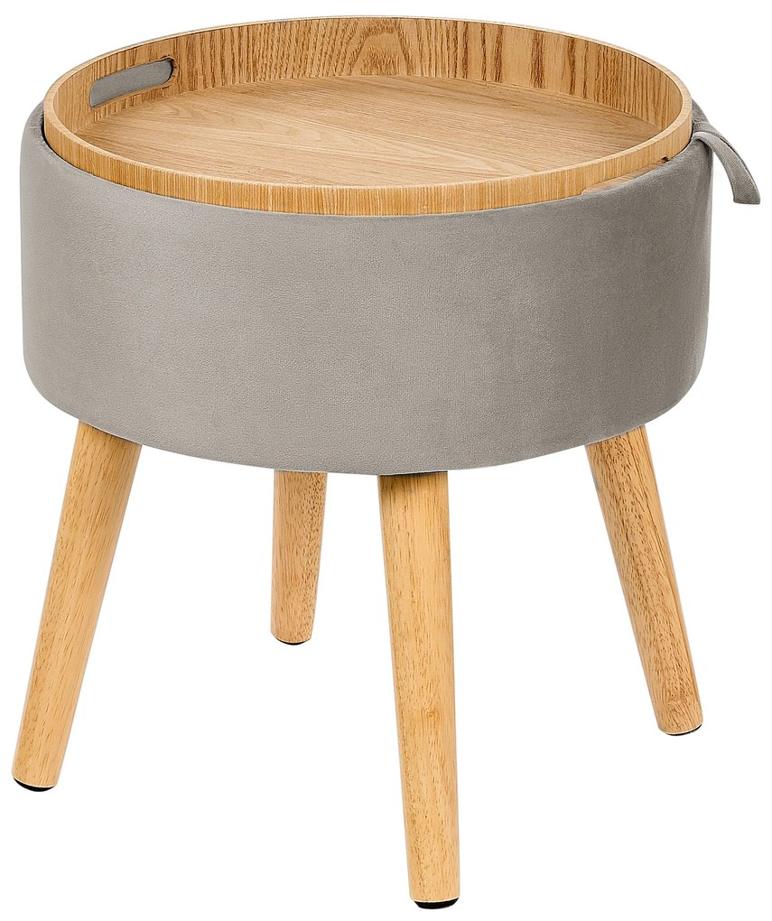 Pouf contenitore velluto grigio NEELY Beliani