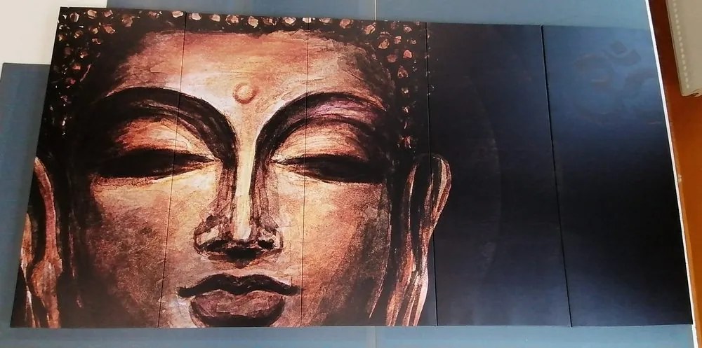 Quadri 5 pezzi – Volto di Buddha