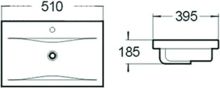 Mexen Emma lavabo da incasso nel piano 51 x 39 cm, bianco - 25055100
