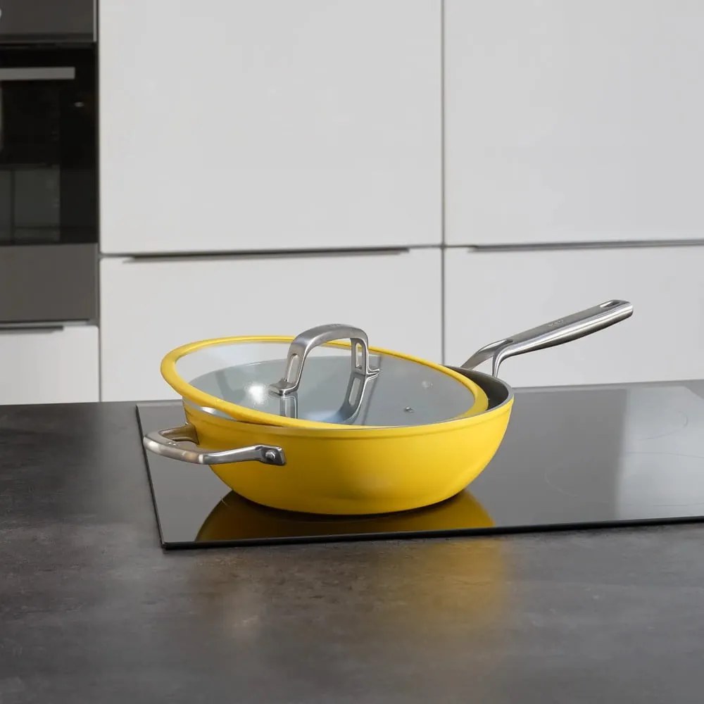 Padella wok con coperchio/con superficie in ceramica ø 28 cm Meda 3.0 – FABINI