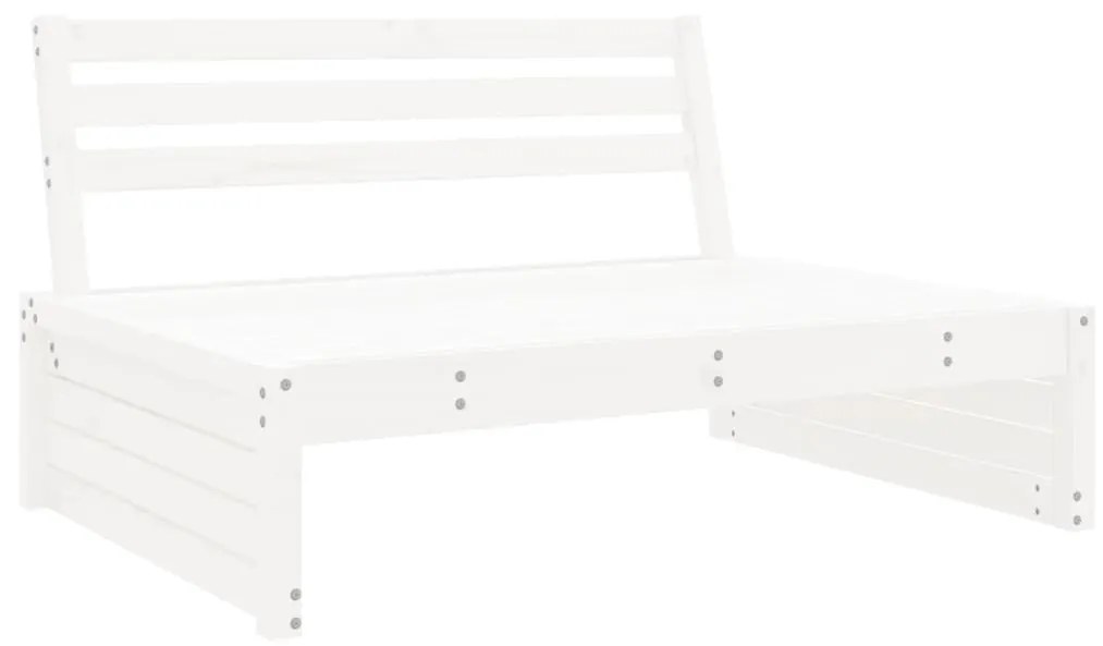 Set salotto da giardino 6 pz bianco in legno massello di pino