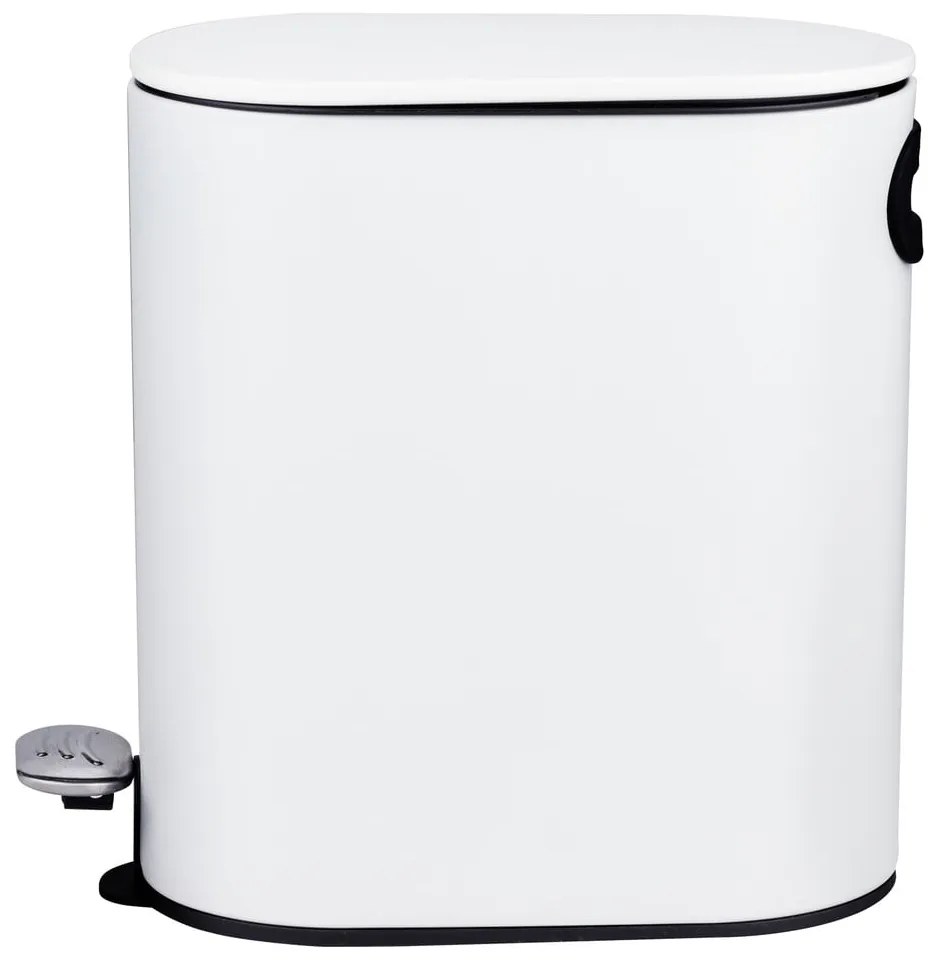 Cestino per la spazzatura bianco opaco in acciaio con pedale 5 l Collungo – Wenko
