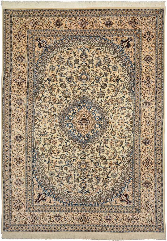 Nain Tappeto persiano 340 x 240 Beige (Iran) Annodato A Mano