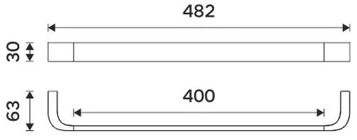 NIMCO NKC 30046-90 - Appendiabiti da parete NIKAU 49 cm opaco nero
