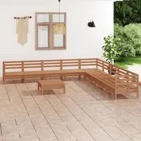 Set Salotto da Giardino 10 pz in Legno Massello di Pino Miele 3083122