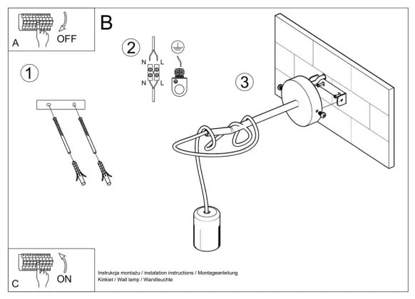 Applique EDISON 1xE27/60W/230V nero