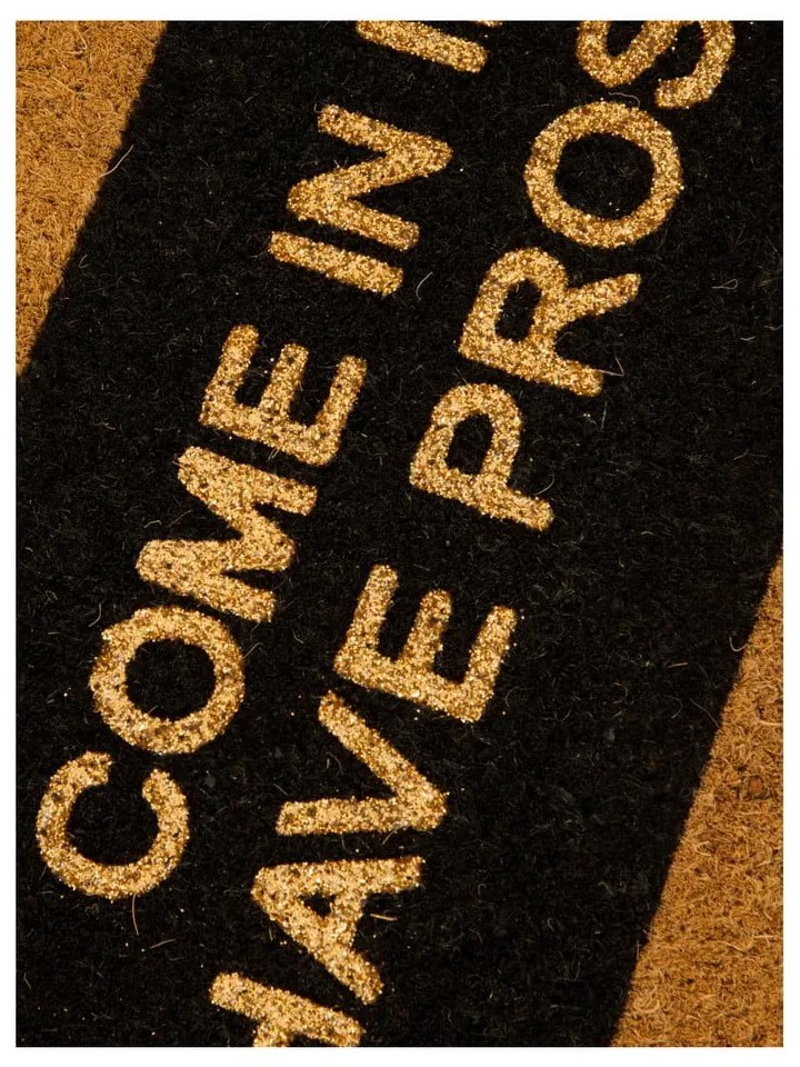 Tappeto in cocco naturale Come In If you Have Prosecco Glitter, 40 x 60 cm - Artsy Doormats