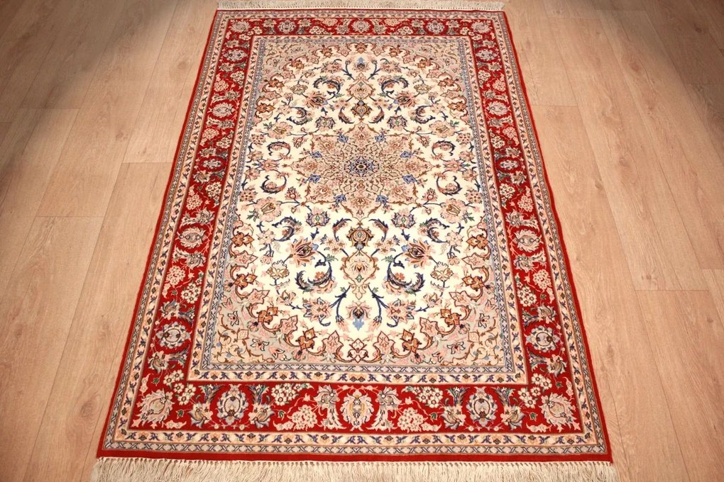 Isfahan Tappeto 110 x 160 (Iran) Annodato A Mano