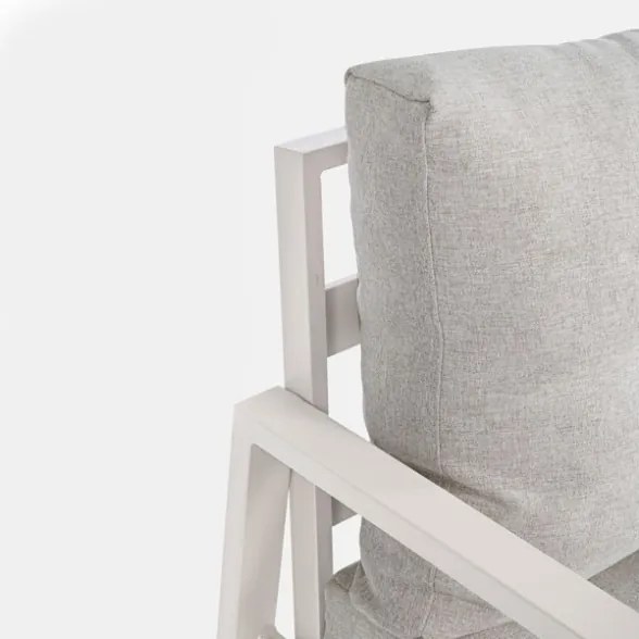 Salotto da esterno in alluminio 4 posti Avorio Bizzotto Lorillard New