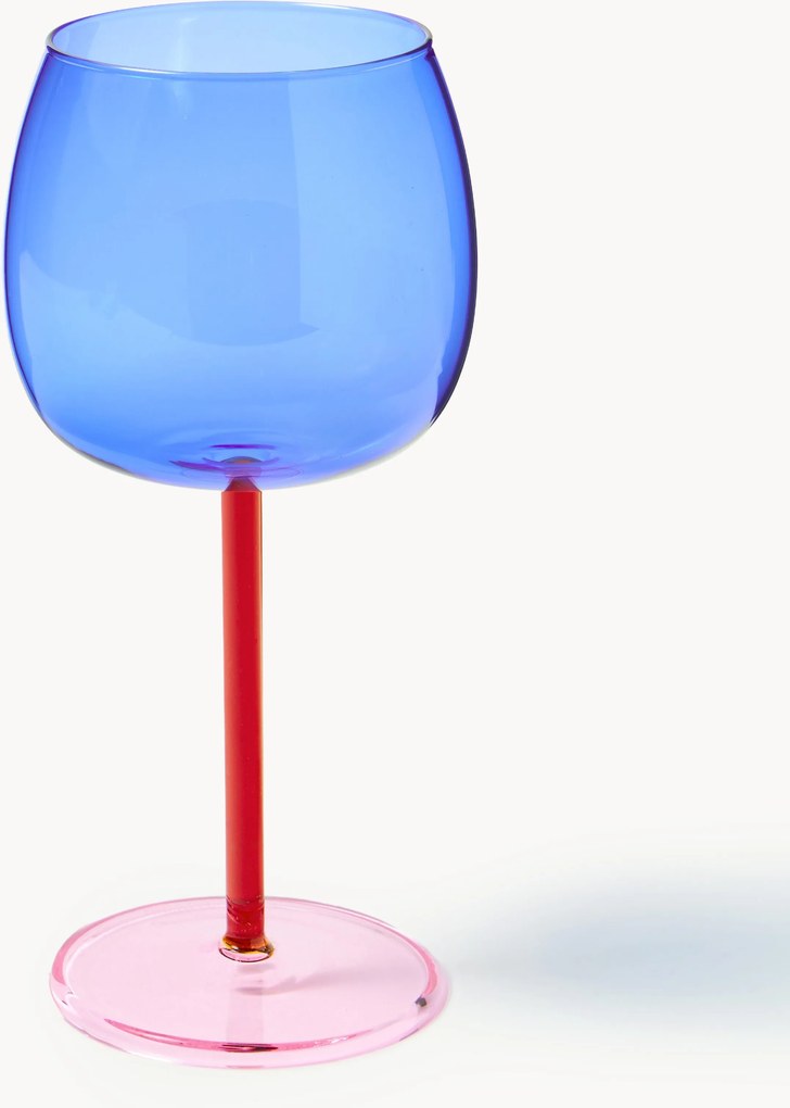 Set di 4 bicchieri da vino rosso in vetro soffiato Karisa