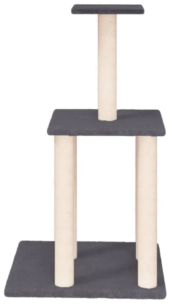 Albero per gatti con tiragraffi in sisal grigio scuro 85,5 cm