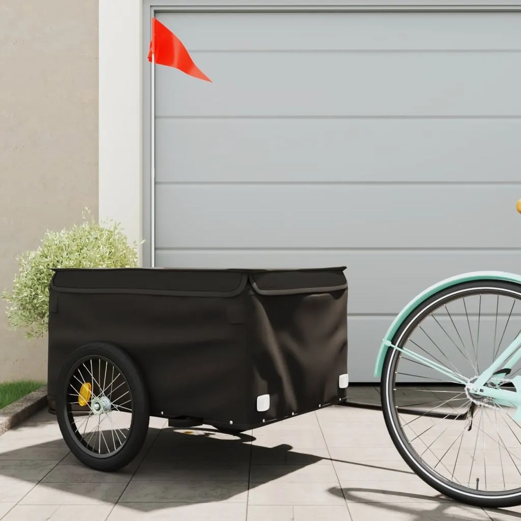 Rimorchio Da Bici Nero 45 Kg İn Ferro /