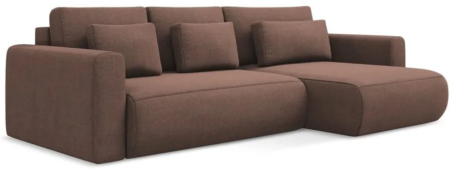 Divano angolare rosa allungabile/con contenitore (con penisola a destra/con chaise lounge) Kapua – Makamii