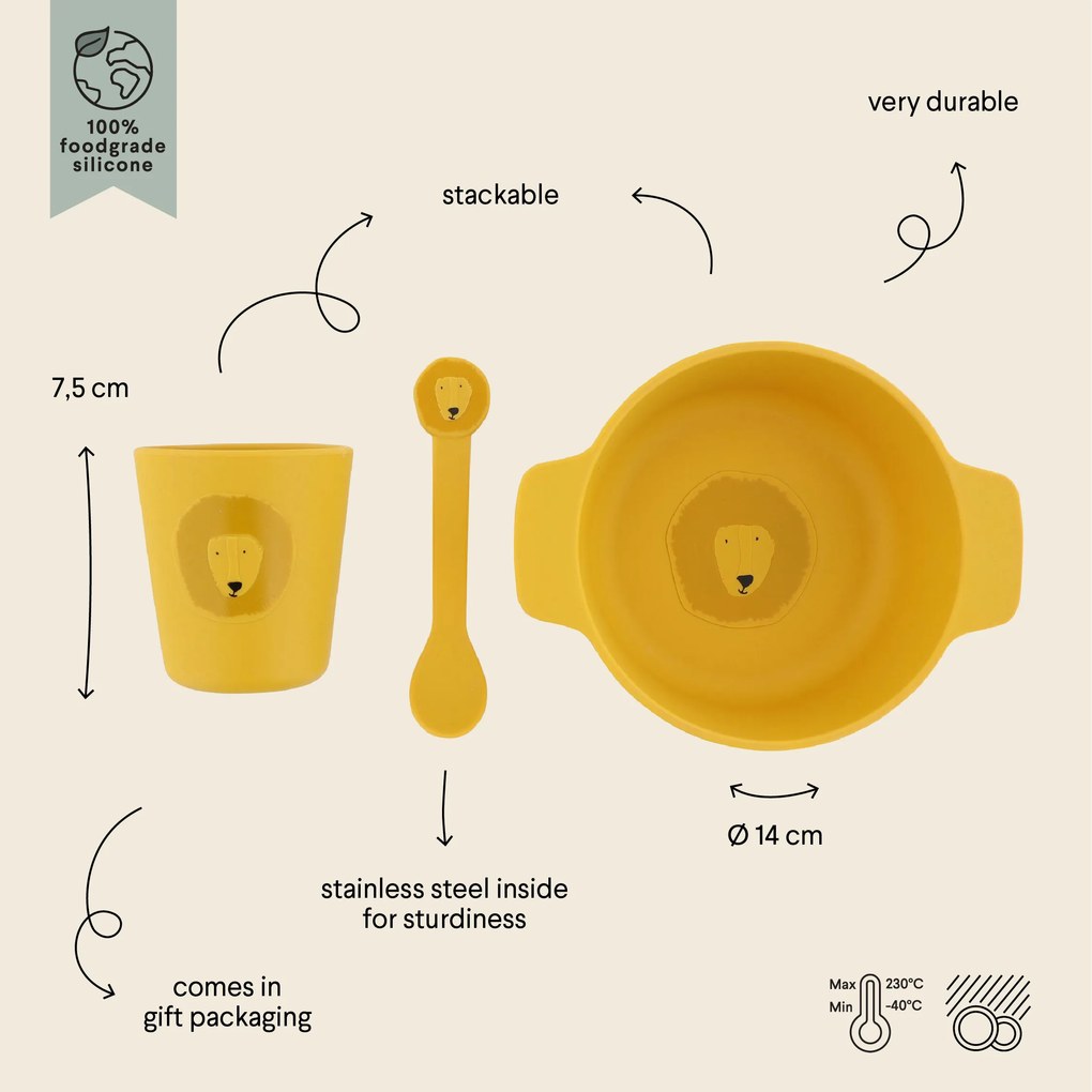 Set da tavola in silicone Mr. Lion