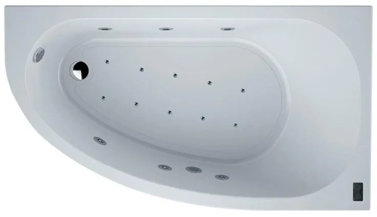 Vasca idromassaggio asimmetrica SANYCCES Tripoli confort double system 90 x 160 cm bianco