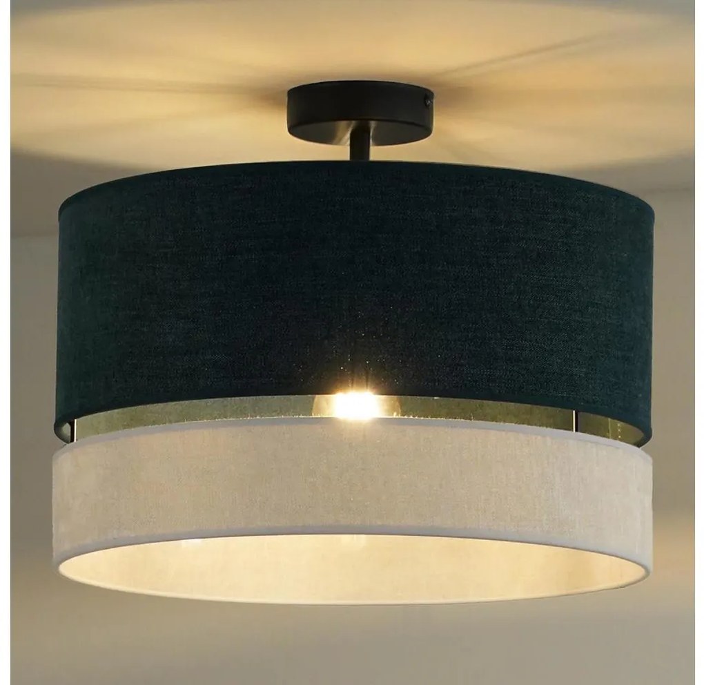 Duolla - Lampadario a plafone DOUBLE 1xE27/15W/230V diametro 40 cm verde/grigio