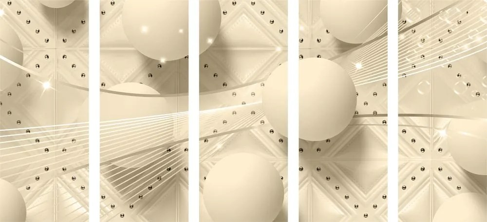 Quadri 5 pezzi – Lusso in versione seppia