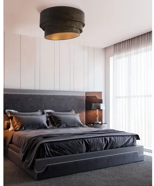 Duolla - Plafoniera DEVON 1xE27/40W/230V diametro 45 cm nero/oro