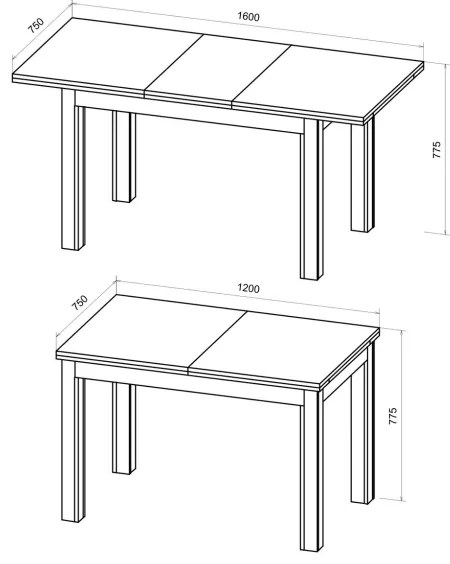Tavolo da pranzo allungabile DOO rovere artisan/nero