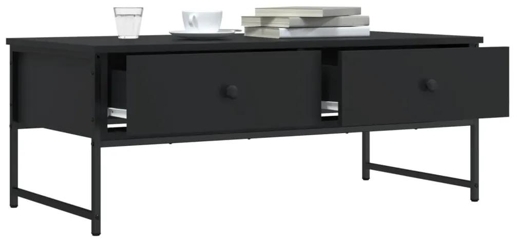 Tavolino da salotto nero 101x49x39,5 cm in legno multistrato