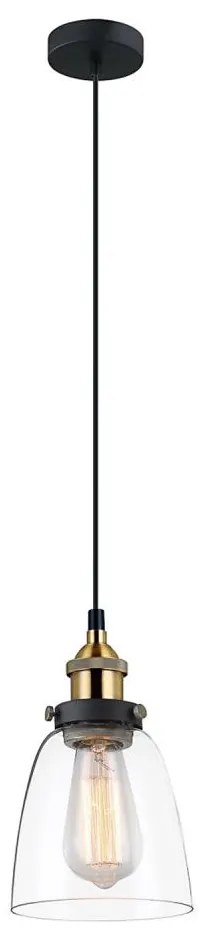 ITALUX MDM-2563/1 GD+CL - Lampadario a sospensione con filo FRANCIS 1xE27/40W/230V nero/oro