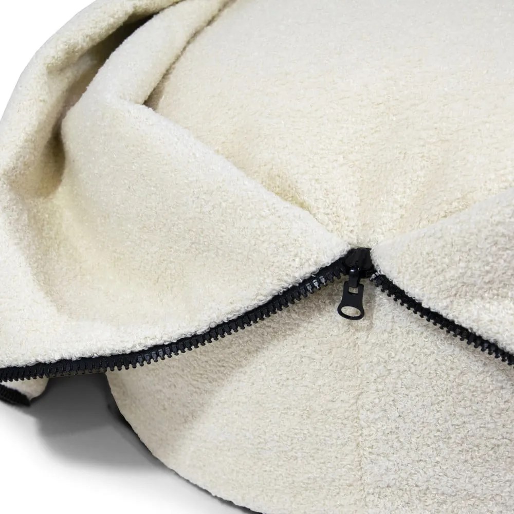 Pouf a sacco per bambini grigio chiaro con rivestimento in bouclé Cocoon 80 – SLOWDOWN