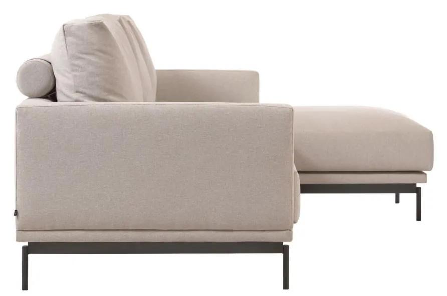 Kave Home - Divano Galene 3 posti con chaise longue destro beige 254 cm