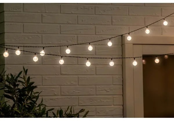 Grundig - Catena solare dimmerabile 50 LED/8 funzioni 9,35m bianco caldo + DO