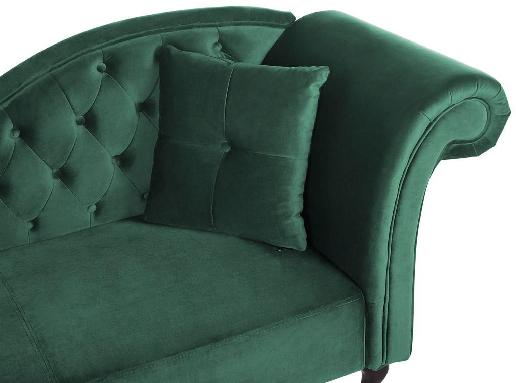 Chaise longue per lato destro in velluto verde scuro LATTES Beliani